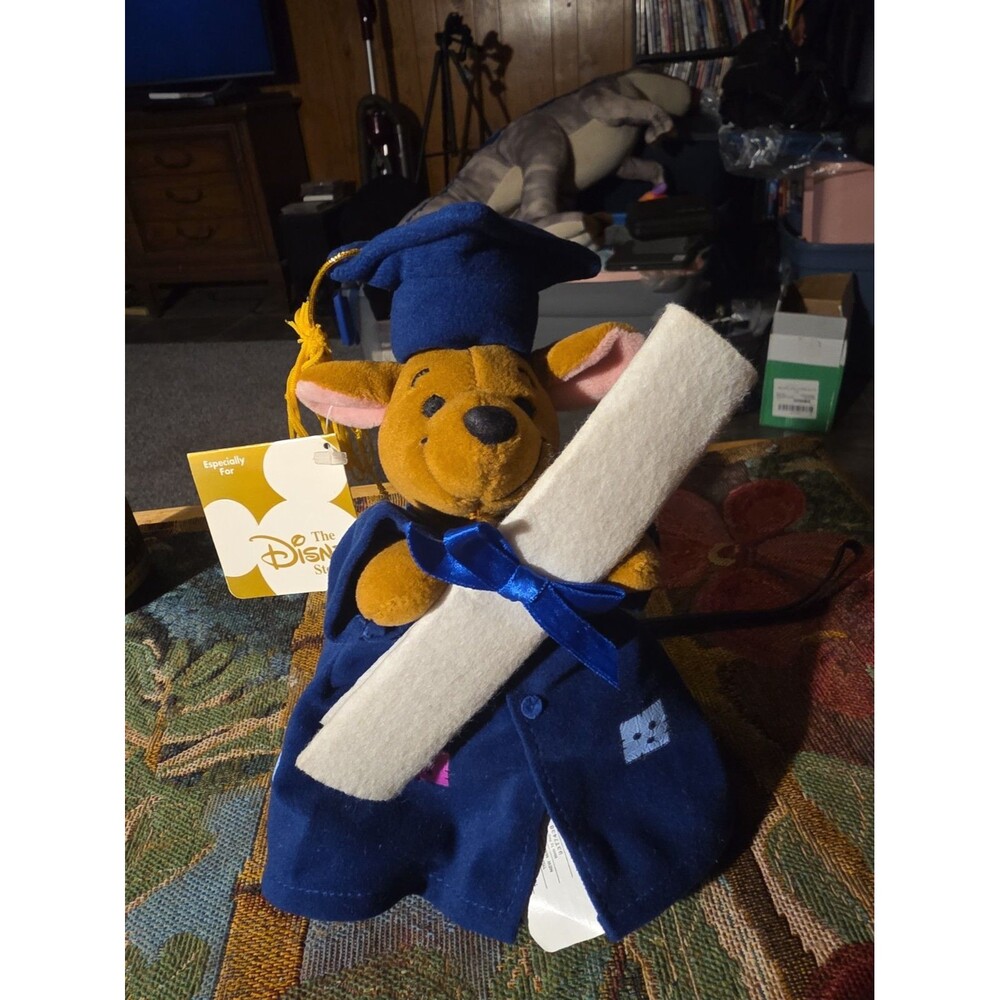 Disney Store Bean Bag Plush GRADUATION ROO Kangaroo Winnie the Pooh 7"